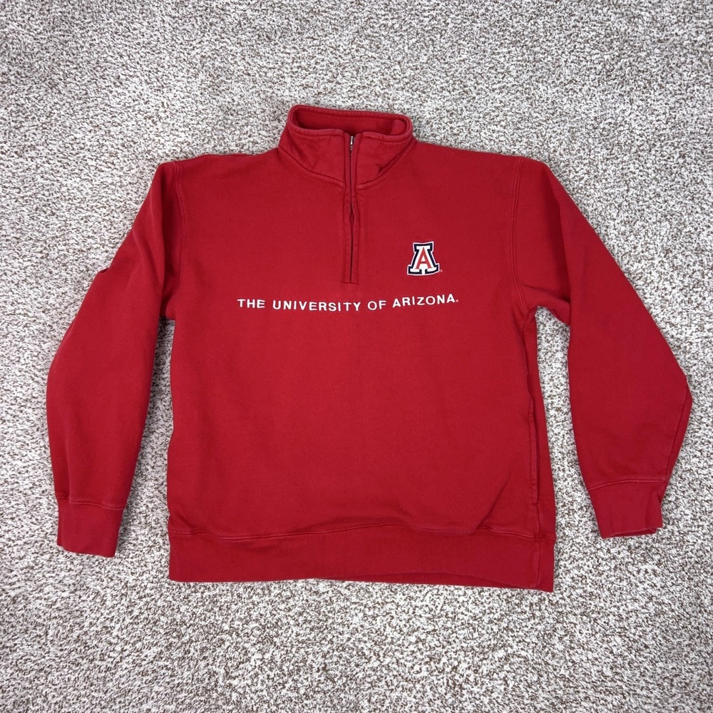 Arizona Wildcats‎ Sweatshirt Mens Medium Red NCAA Football Quarter Zip Pullover